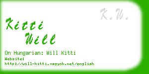 kitti will business card